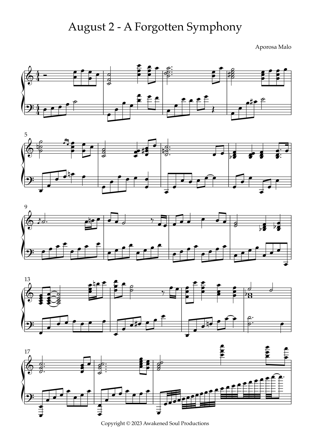 August 2 - A Forgotten Symphony