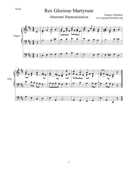 Rex Gloriose Martyrum - Let All the World - Alternate Harmonization