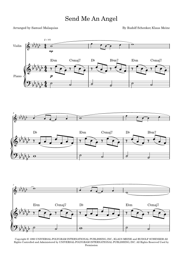 Send Me An Angel (arr. SAMUEL DE SOUZA MALAQUIAS)