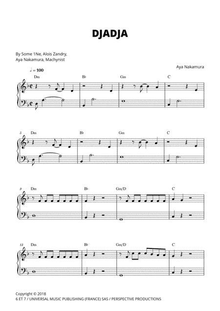 Djadja (arr. Cadenza Editions)