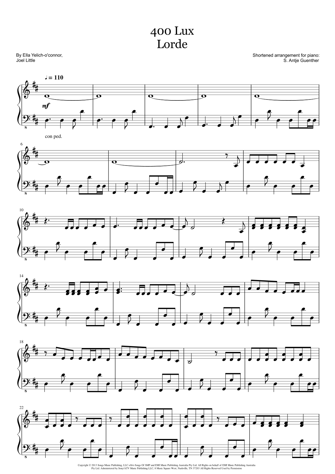400 Lux (arr. Antje Günther)
