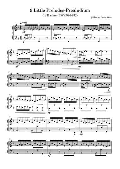 9 Little Preludes, Prealudium (arr. Johann Sebastian Bach)