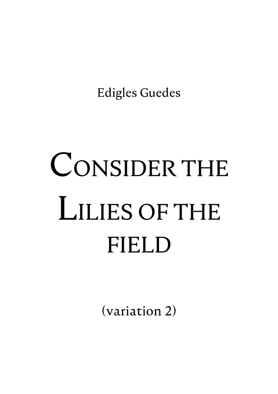 Consider the Lilies of the field (variation 2)