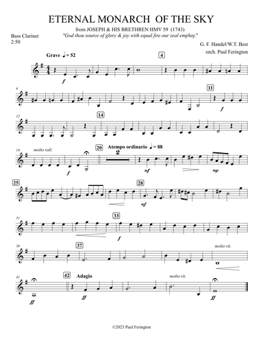 "Eternal Monarch of the Sky" from JOSEPH & HIS BRETHREN (1743) (arr. Paul Ferington)