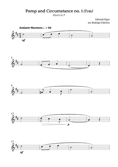 Pomp and Circumstance no. 1 (Trio) (arr. Rodrigo Faleiros)