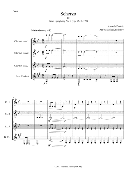 Scherzo (from Symphony No. 9 in E minor, "From the New World", Op. 95, B. 178) (arr. Kristinkov, Stefan)