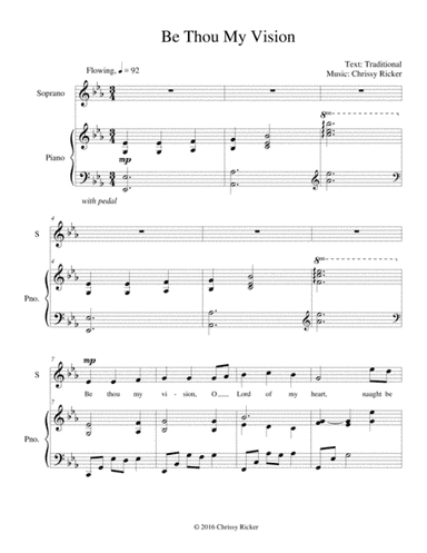 Be Thou My Vision - contemporary setting for voice and piano (arr. Chrissy Ricker)