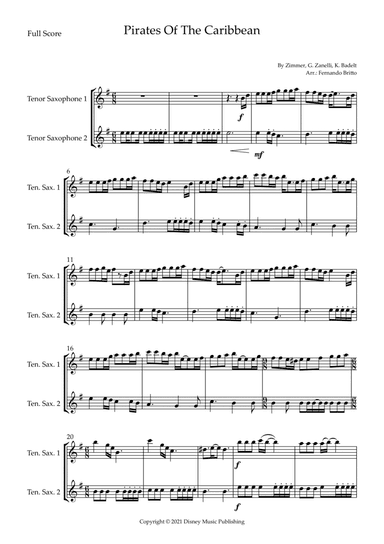 Pirates Of The Caribbean (arr. Fernando Britto)