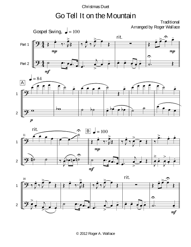 Go Tell It on the Mountain (Bassoon Duet) (arr. Roger Wallace)