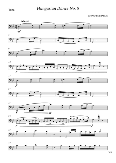 Hungarian Dance No. 5 for Tuba (arr. Cássio Silva Chaves)