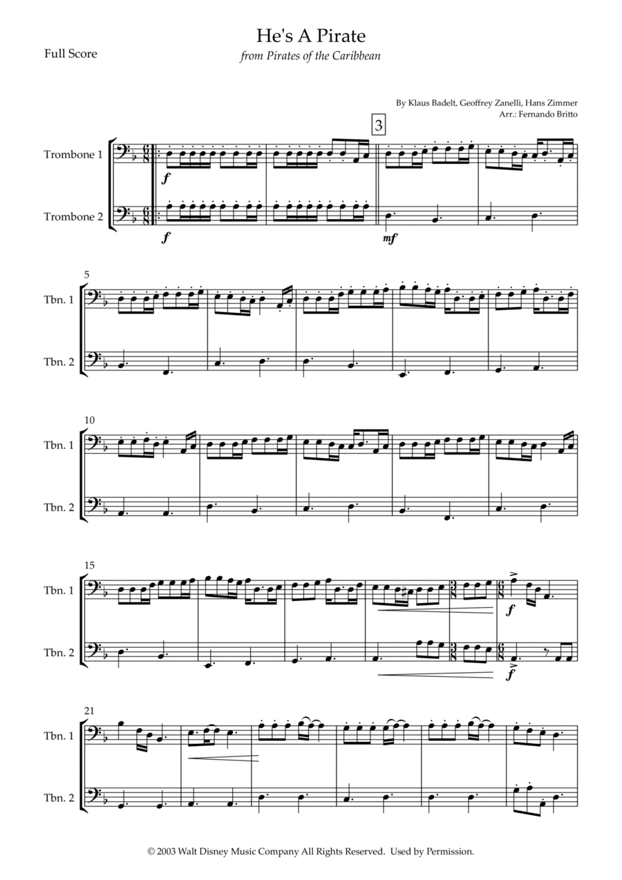 He's A Pirate (arr. Fernando Britto)