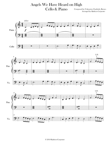 Angels We Have Heard on High (Easy Piano & Cello) (arr. Kathryn Carpenter)