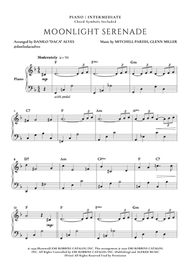 Moonlight Serenade (arr. Danilo "Daca" Alves)