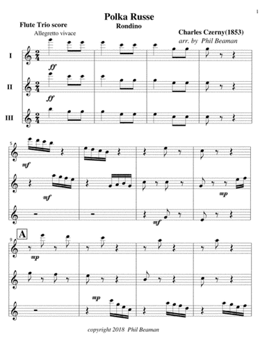 Polka Russe-Czerny-Flute Trio (arr. Phil Beaman)