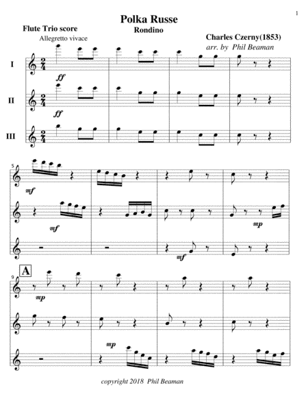 Polka Russe-Czerny-Flute Trio (arr. Phil Beaman)