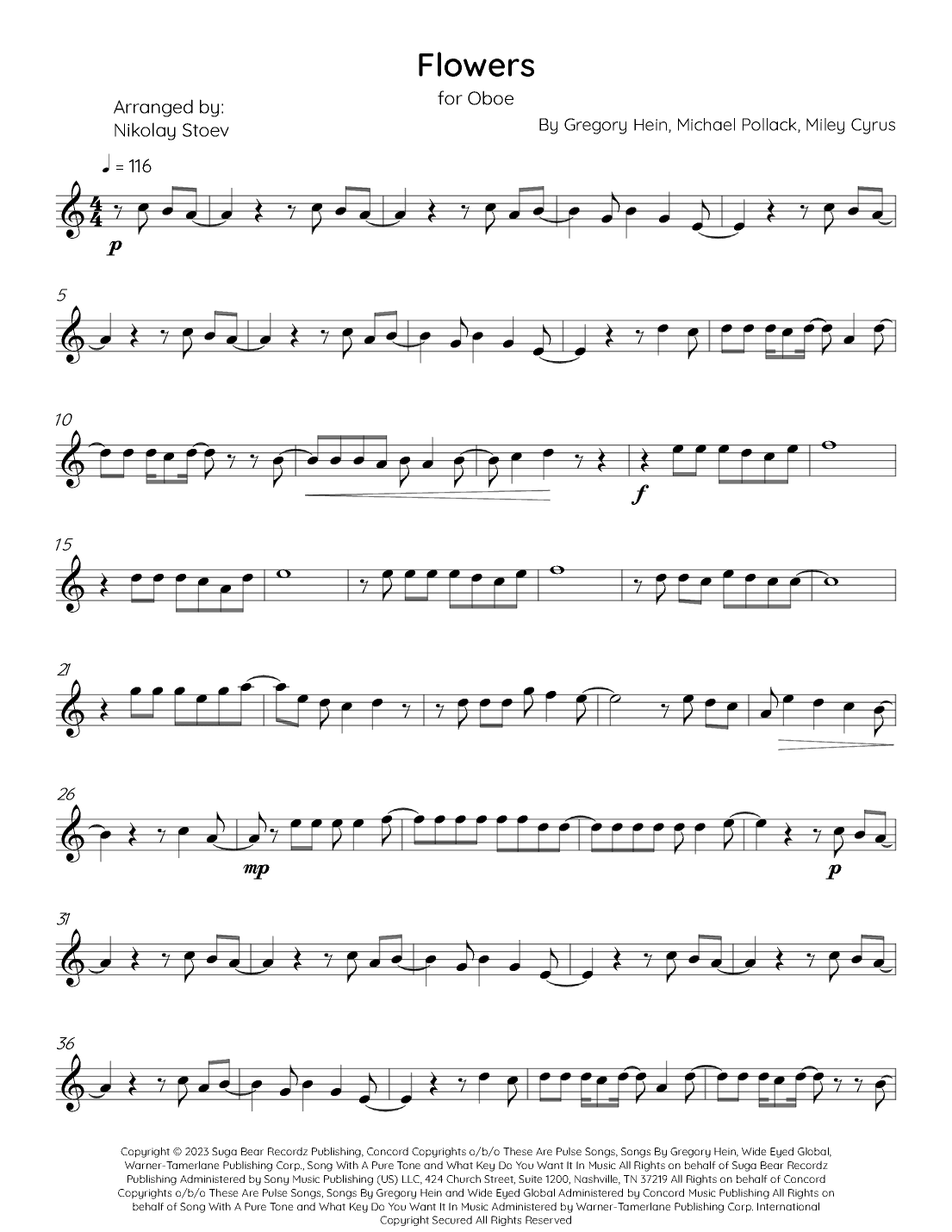 Flowers (arr. Nikolay Stoev)