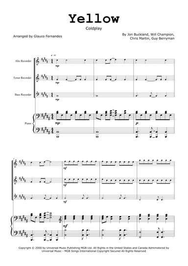 Yellow (arr. Glauco Fernandes)
