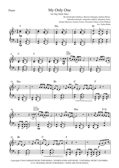 My Only One (no Hay Nadie Mas) (arr. Ottirb Sage)