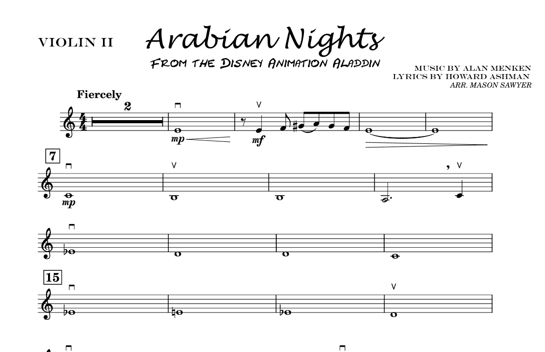 Arabian Nights - Score Only (arr. Mason Sawyer)