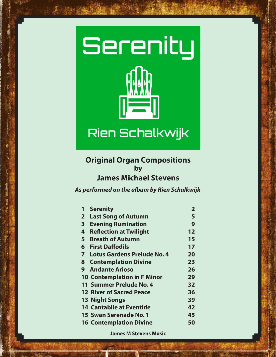 Serenity Organ Book