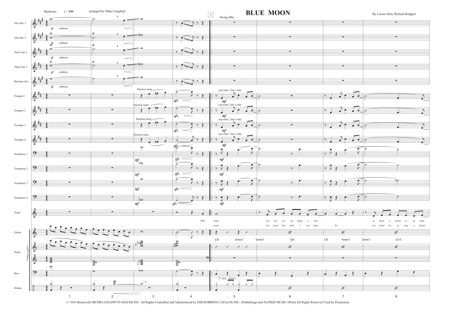Blue Moon (arr. Mike Campbell)