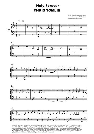Holy Forever (arr. BY EZEQUIEL EDIÇÕES)