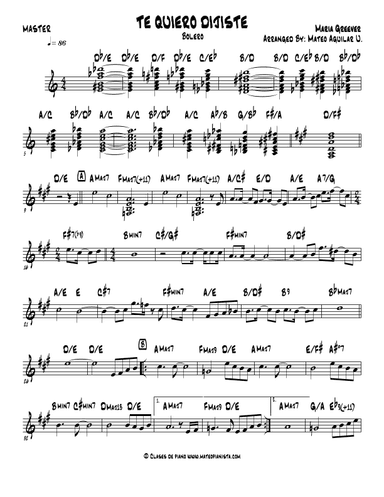 Te Quiero Dijiste (arr. Mateo Aguilar)