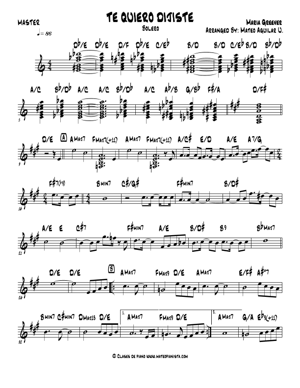 Te Quiero Dijiste (arr. Mateo Aguilar)
