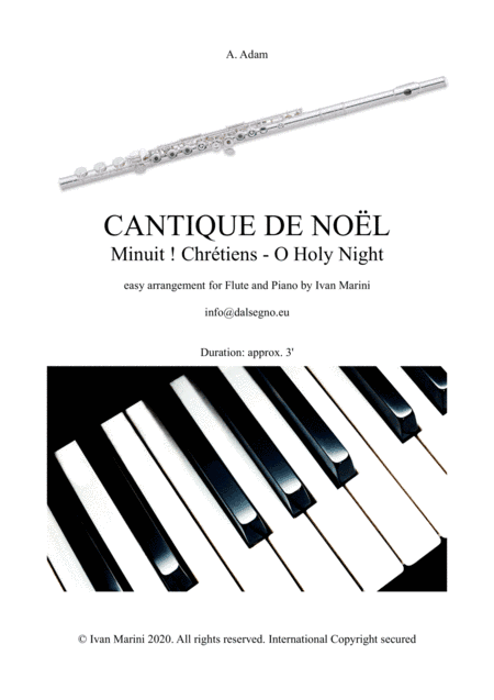 CANTIQUE DE NOEL (MINUIT ! CHRETIEN - O HOLY NIGHT) - for Flute and Piano (arr. Ivan Marini)