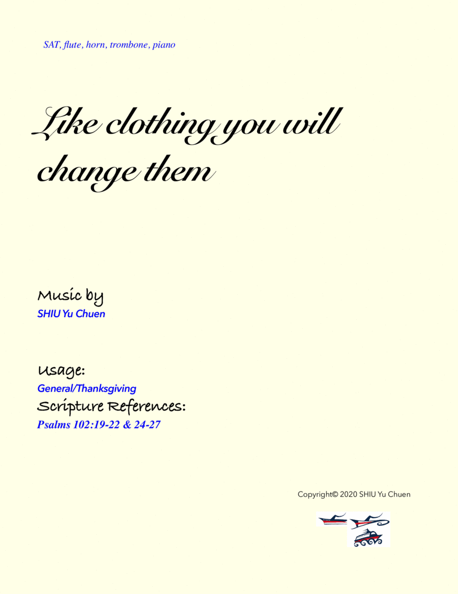 Like clothing you will change them