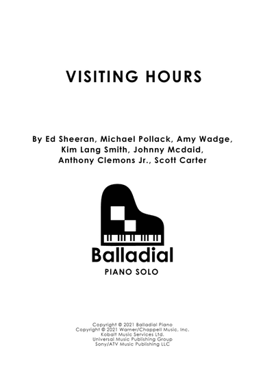 Visiting Hours (arr. Jessica Ranft)