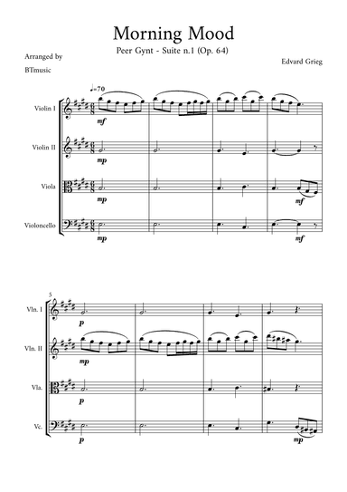 Morning Mood (Peer Gynt Suite N.1, Op 46) (arr. BTmusic)