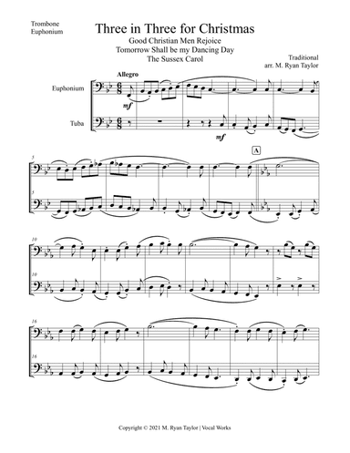 Three in 3 for Christmas (Good Christian Men Rejoice, Tomorrow Shall be my Dancing Day, The Sussex C (arr. M. Ryan Taylor)