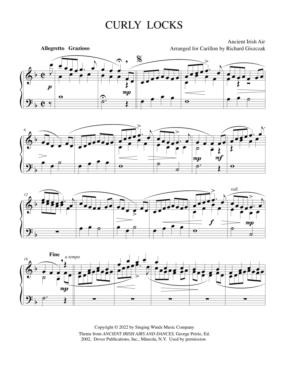 Curly Locks (Ancient Irish Air) (arr. Richard Giszczak)
