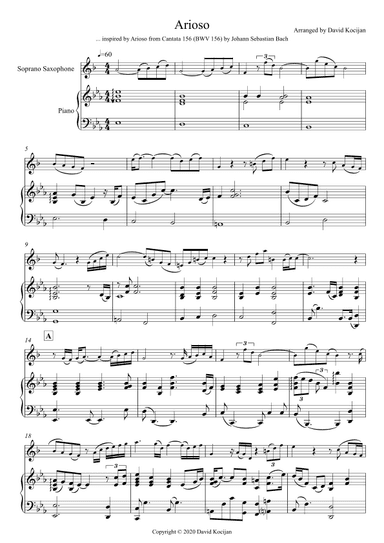 Arioso (soprano sax & piano) - INT (arr. David Kocijan)