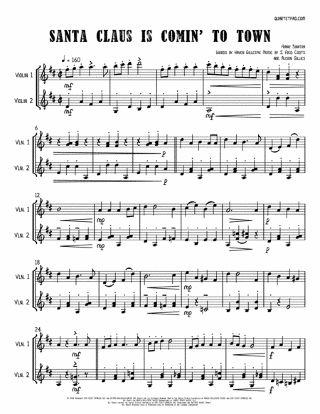 Santa Claus Is Comin' To Town (arr. Alison Gillies)