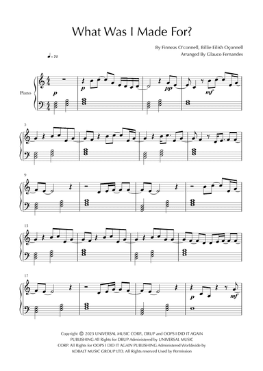 What Was I Made For? (arr. Glauco Fernandes)