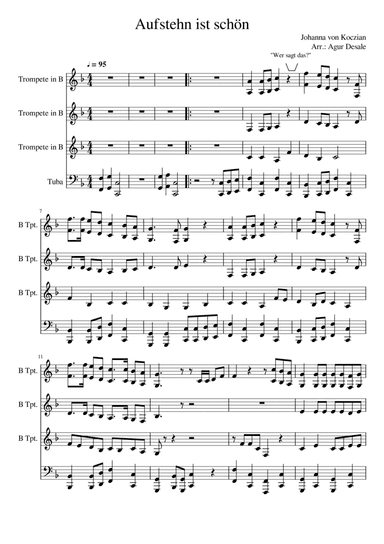 Aufstehn ist schön (arr. Agur Desale)