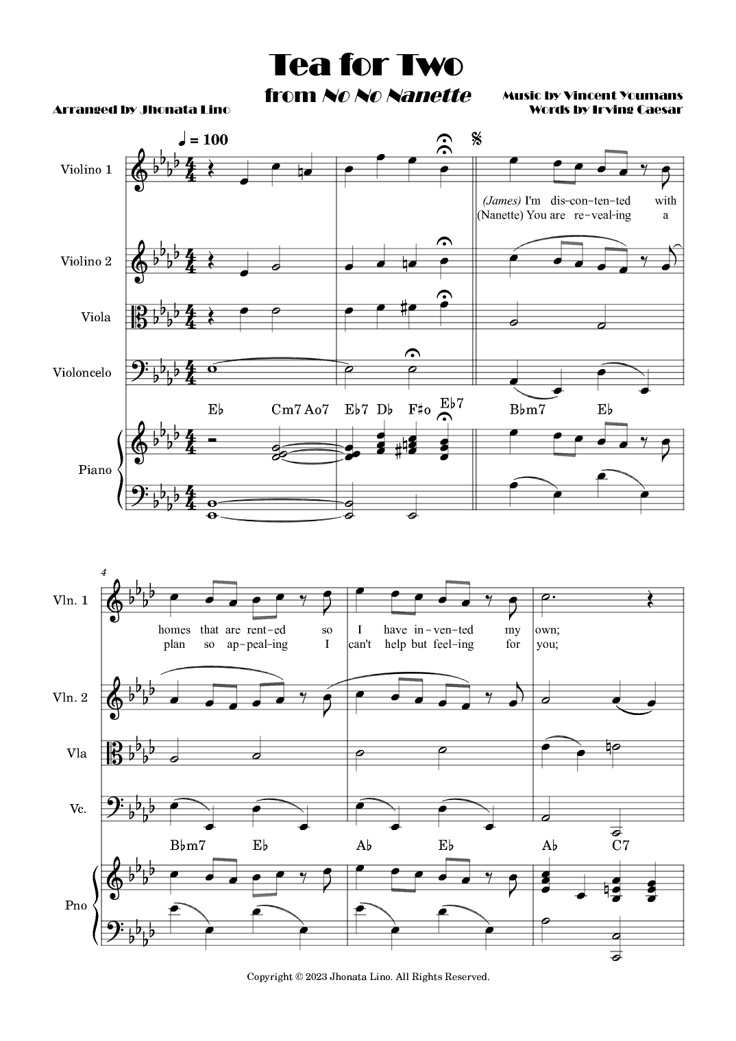 Tea for two (arr. Jhonata Lino)