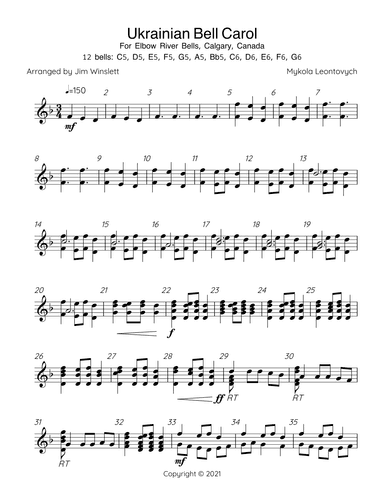 Ukrainian Bell Carol (12 Bell) (arr. Jim Winslett)