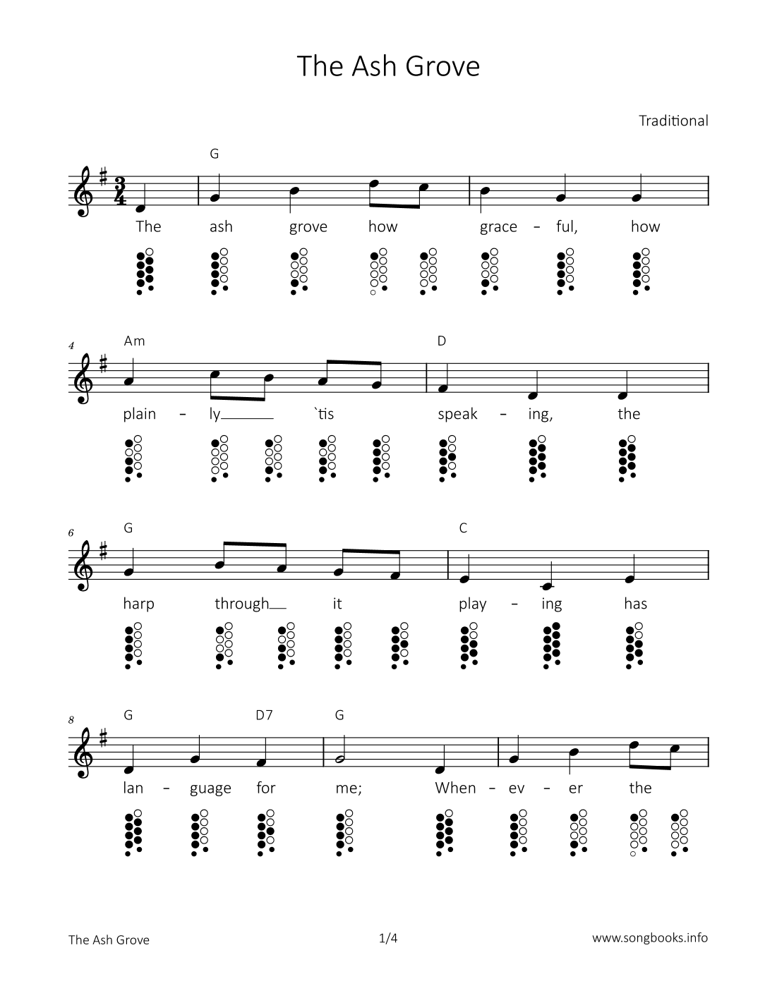 The Ash Grove (arr. songbooks.info)