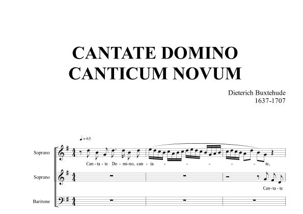 BUXTEHUDE - CANTATE DOMINO - BuxWv 12 - For SSBar Choir (arr. Renato Tagliabue)