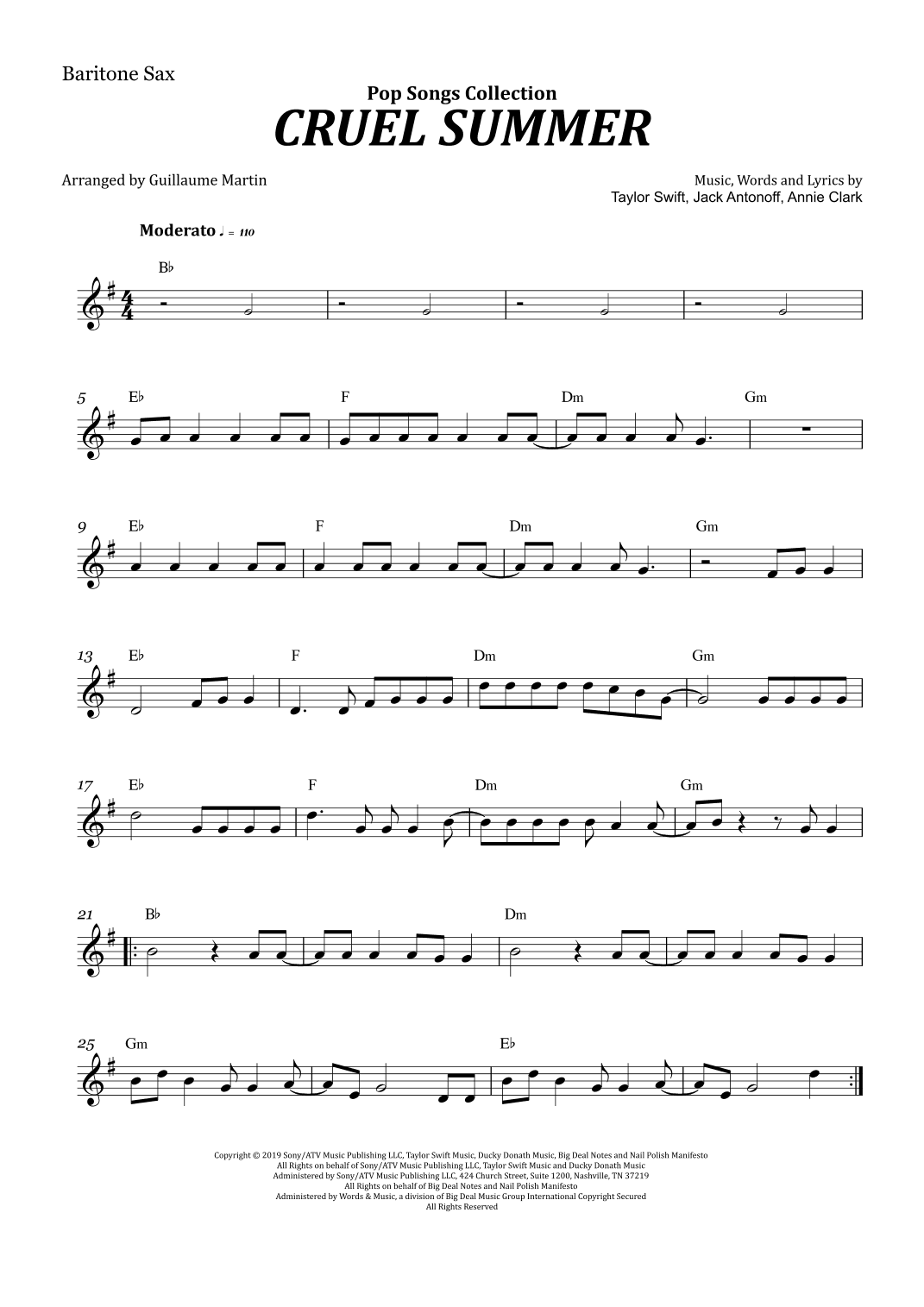 Cruel Summer (arr. Guillaume Martin)