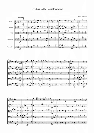 Handel Overture to the Royal Fireworks arranged for strings (arr. Mark Lansom)