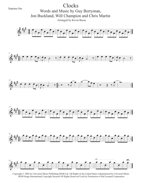 Clocks (arr. Kevin Busse)