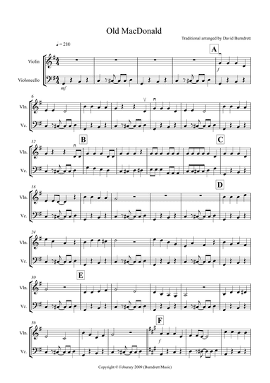 Old MacDonald! for Violin and Cello Duet (arr. David Burndrett)