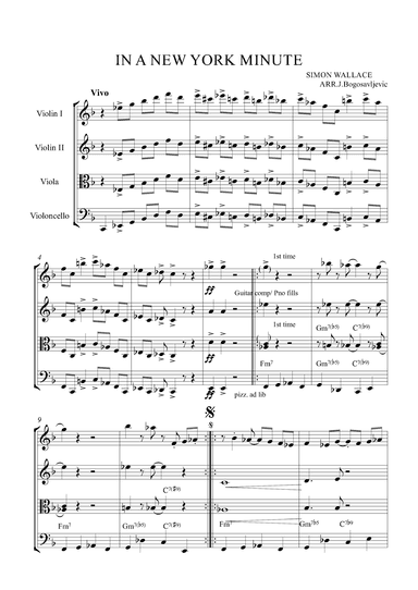 In a New York minute (arr. Jovan Bogosavljevic)