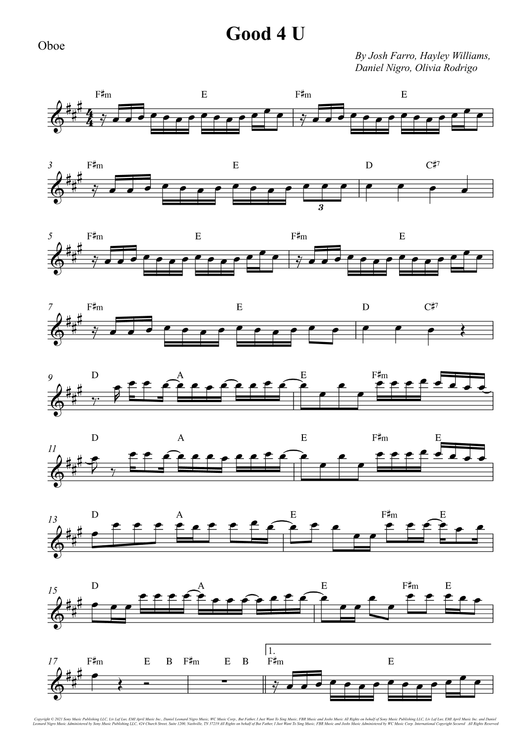 Good 4 U (arr. Wesley S. SIlva)