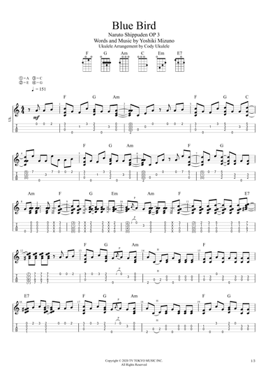 Ikimono Gakari's Blue Bird (arr. Cody Ukulele)