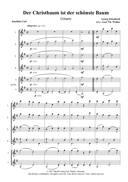 O Christmas Tree, O Kindest Tree (arr. Gert Th. Walter)